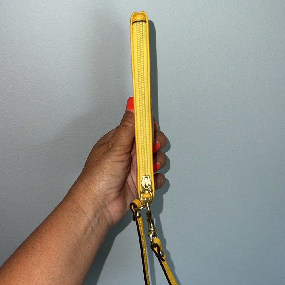 Coach Yellow Leather Clutch Wristlet - Picture 10 of 13